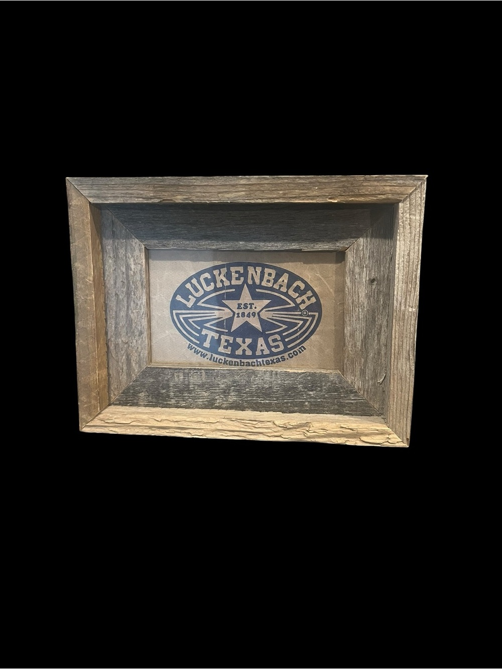 Luckenbach Texas Rustic Wood Picture Frame Freestanding Wall Mount